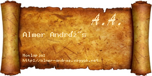 Almer András névjegykártya