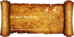 Almer András névjegykártya